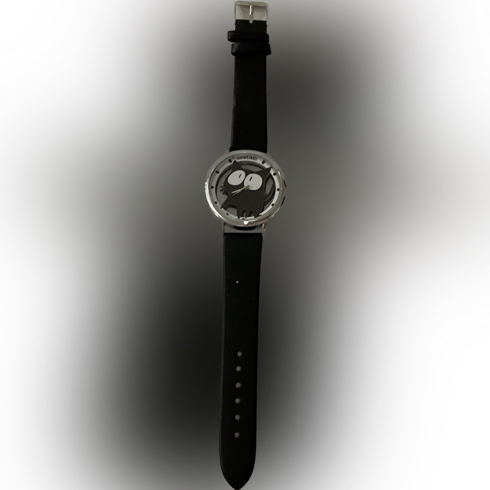 Adorable Black Cat Analog Watch FOR PARTS AS IS